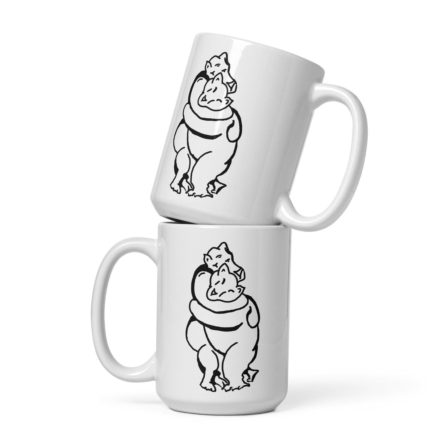 Bearhuggy White Glossy Mug