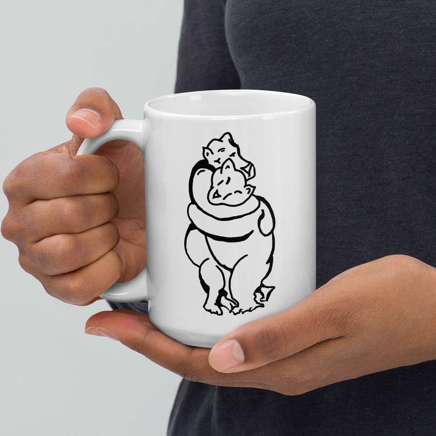Bearhuggy White Glossy Mug