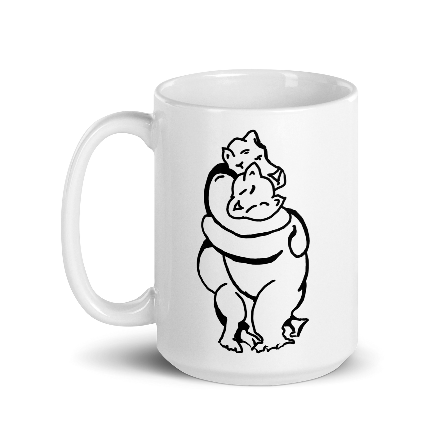 Bearhuggy White Glossy Mug