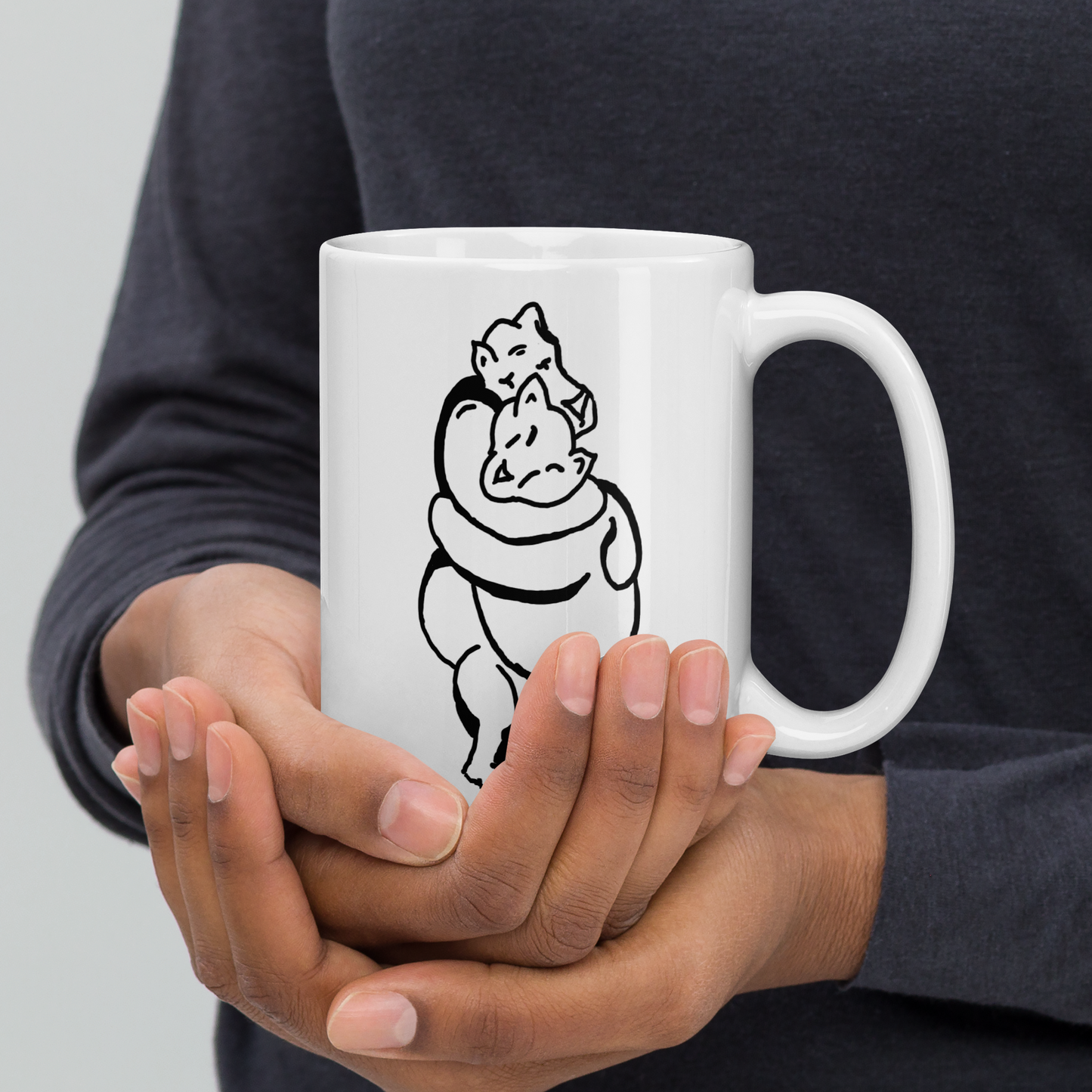 Bearhuggy White Glossy Mug