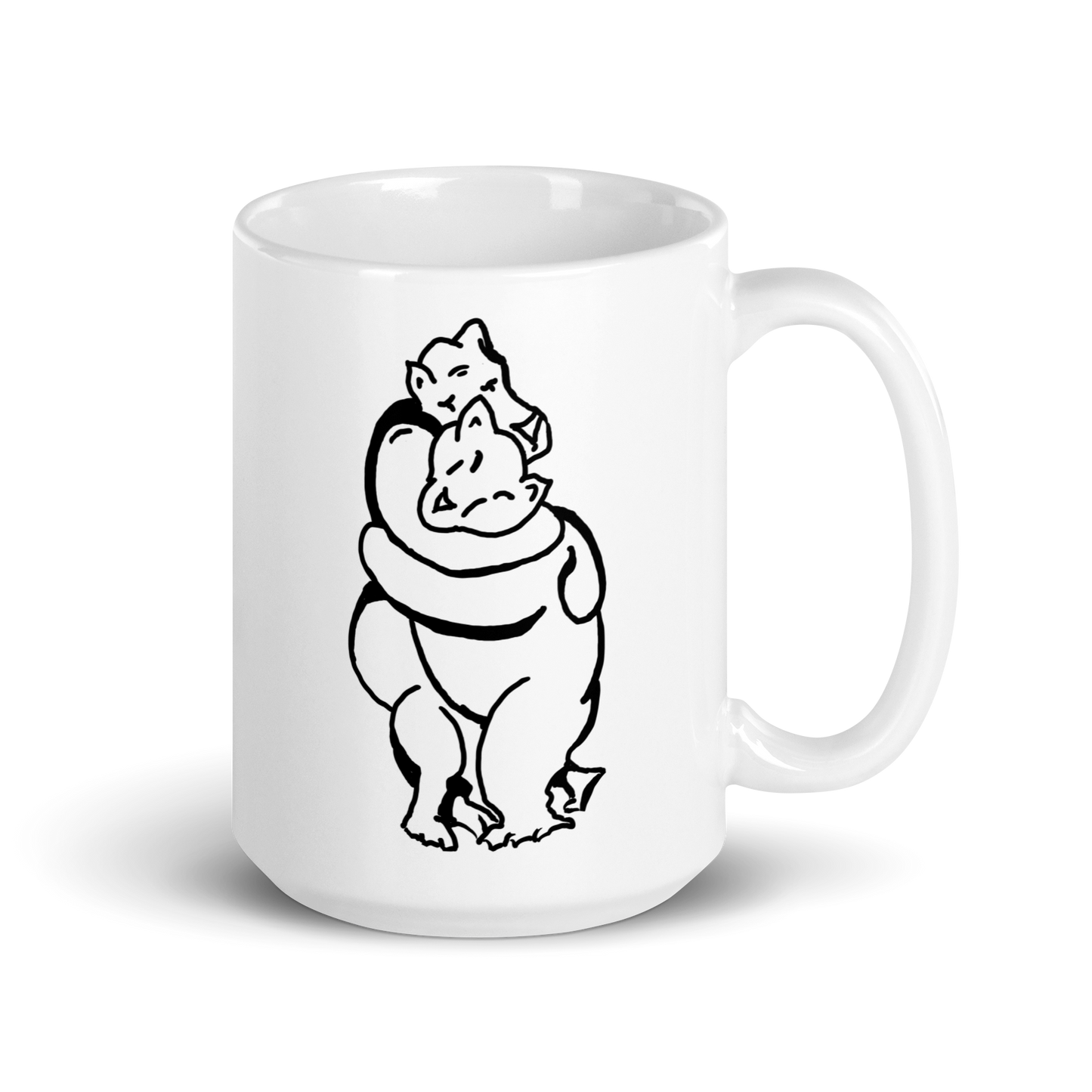 Bearhuggy White Glossy Mug