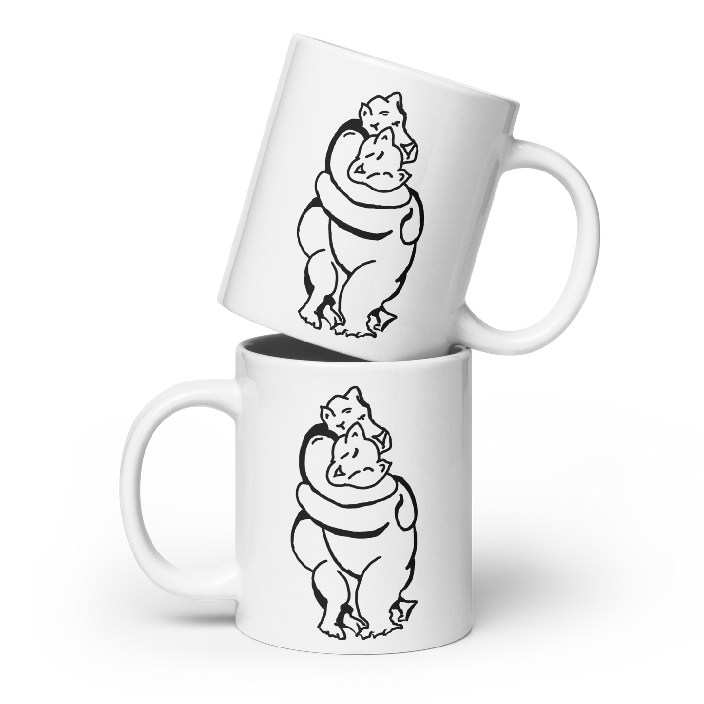 Bearhuggy White Glossy Mug