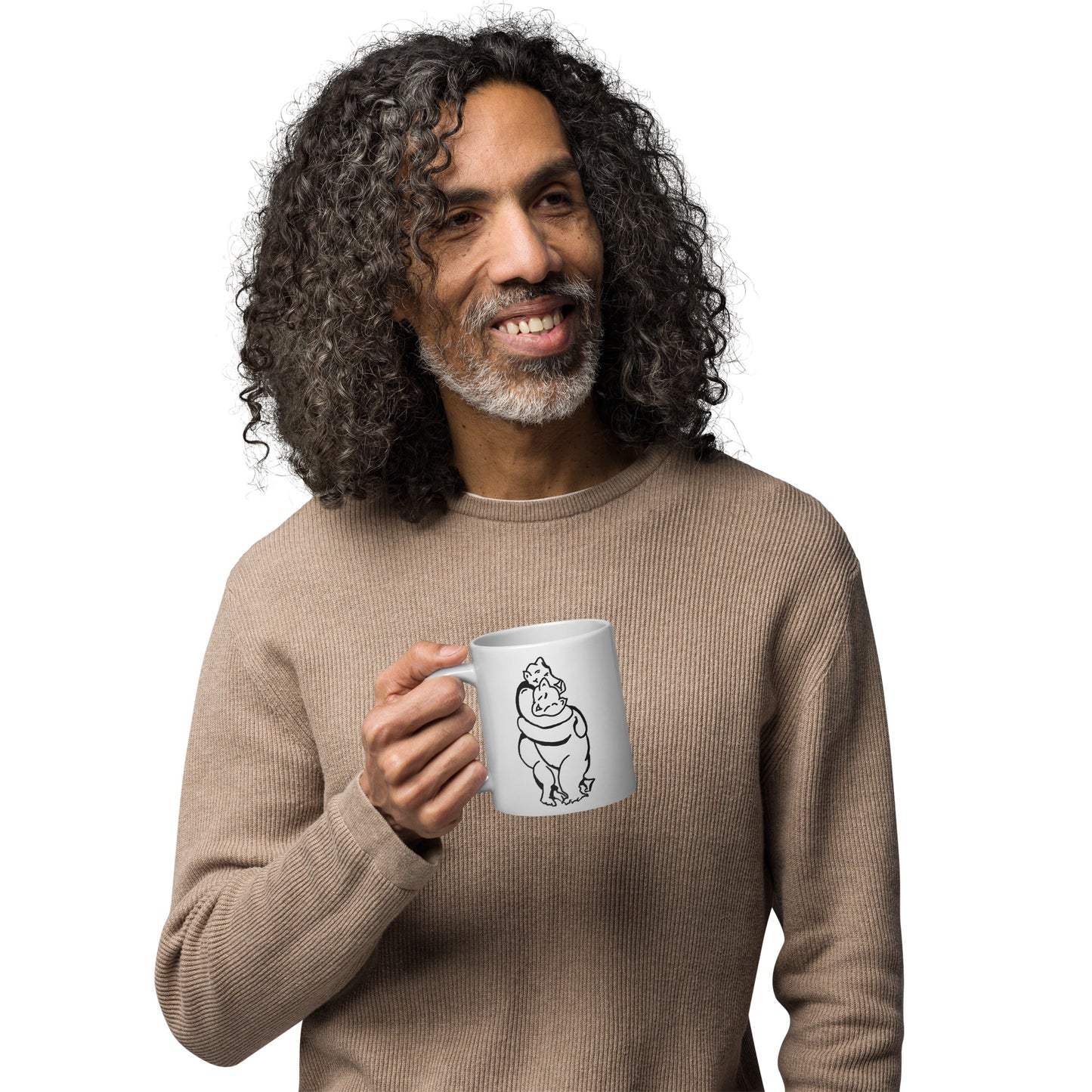 Bearhuggy White Glossy Mug