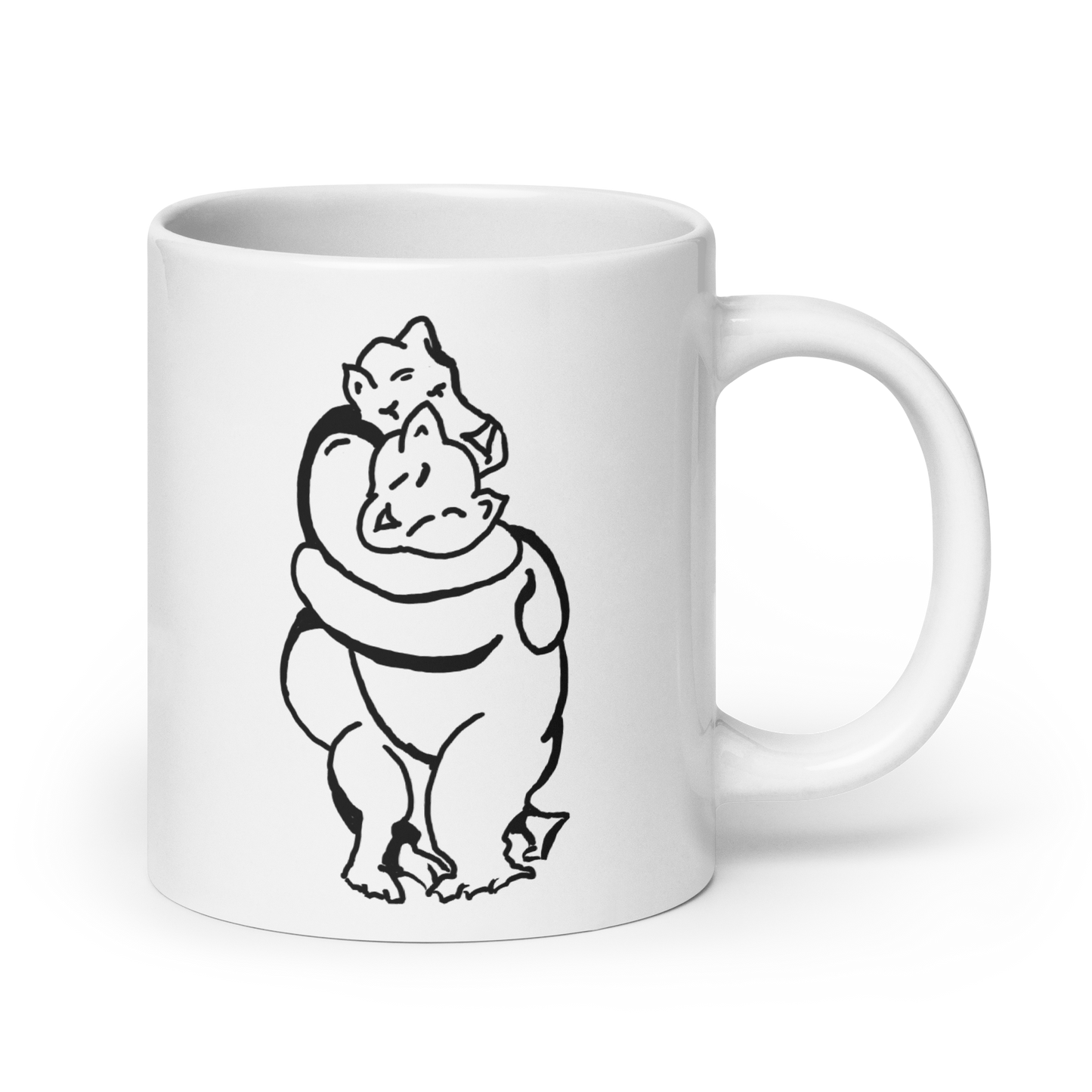 Bearhuggy White Glossy Mug